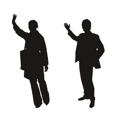 Silhouette homme femme taxi