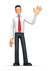 Businessman welcomes