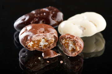 almonds in the chocolate.