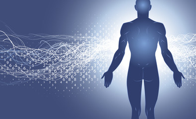 Abstract background with male silhouette.