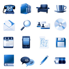Icon set. Office accessories.