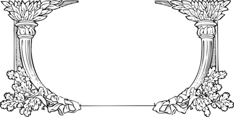 Fregio grafico corni floreale © graph78