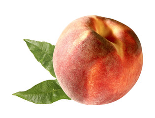 Pfirsich mit Blättern