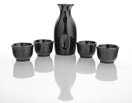 A traditional Japanese style Sake set for four person