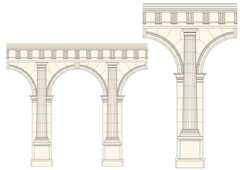set of architecture detail , vector classic column