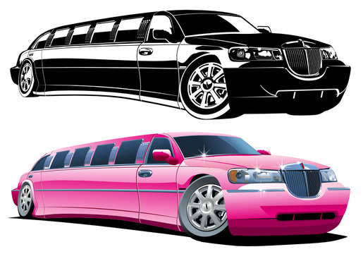 Vector cartoon limousine