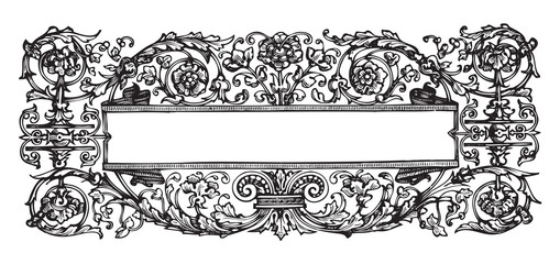 antique frame engraving (vector)