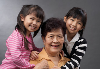 grandmother and grandchildren