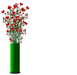 vase mit herzblumen