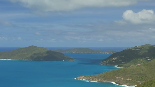 Time lapse Cooten Bay British Virgin Islands (pan moving camera)