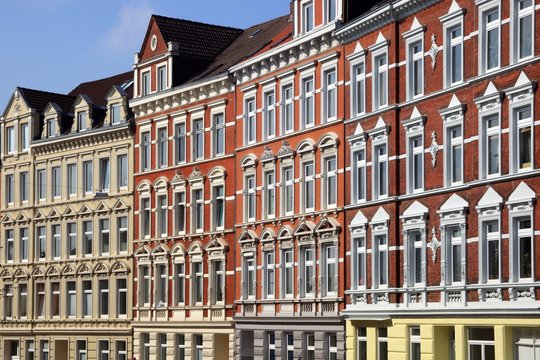 Wohnhaus,Hausfassade,Mietswohnungen,Kiel,Deutschland
