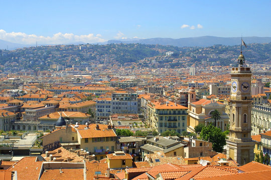 Bird view of Nice city, France