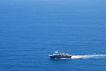 Yacht in Mediterranean Sea near Nice, France