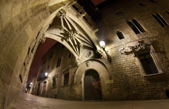 Carrer Del Bisbe At Night