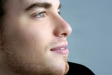 handsome profile portrait young man face