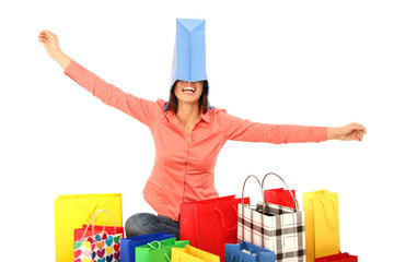 Frau nach Shopping