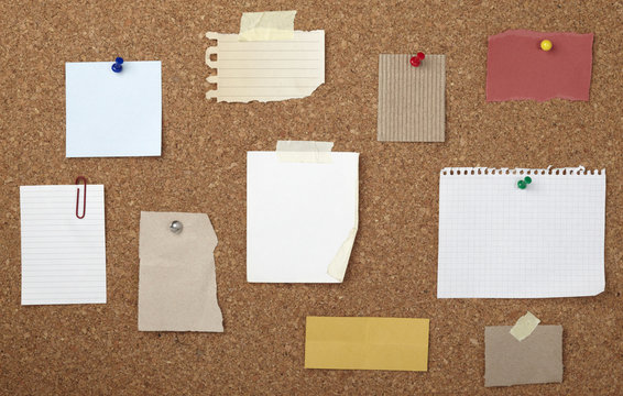 Cork board seven pinned post it files Stock Photo by ©pfongabe33 77014377