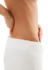 Slim woman isolated on white background