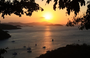 Sunset over Paradise-like US Virgin Islands