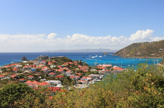 Beautiful St. Barths in the Carribean on sunny day