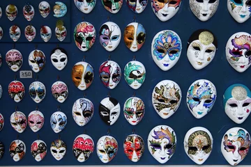 Lichtdoorlatende rolgordijnen zonder boren Schedel Carnaval maskers te koop, Venetië