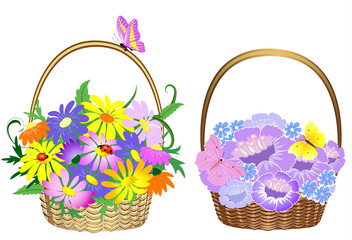 Fototapeta na wymiar Flower baskets