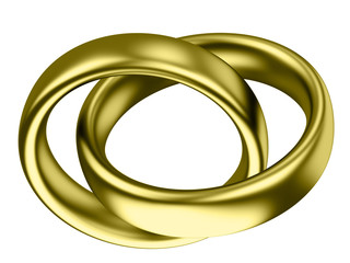 two golden wedding rings