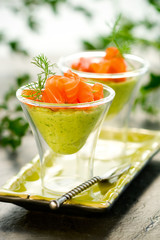 avocado cream and salmon