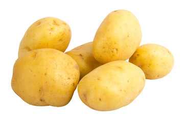 potatoes isolated on the white background