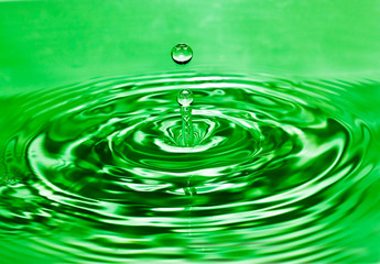 Naklejka na ściany i meble water drop green