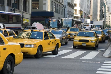 Deurstickers New York taxi New Yorkse taxi& 39 s