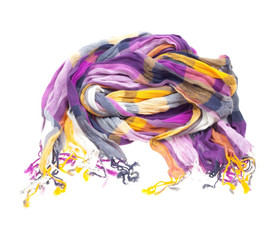Obraz na płótnie Canvas Multicolored silk scarf isolated on white