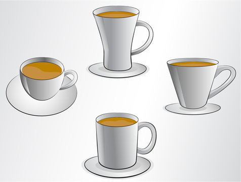 coffee cups vector illustrations