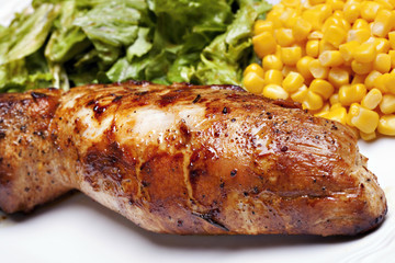 Grilled meat with vegetable