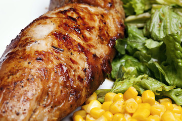 Grilled meat with vegetable