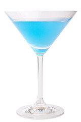Blauer Cocktail im Glas isoliert