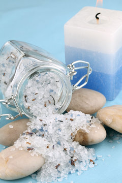 Blue bath salt