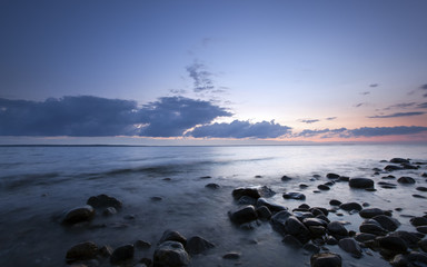 Shoreline, Swedish coast. Wide angle photo.