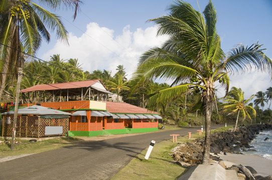 colorful restaurant by the caribbean sea corn island nicaragua