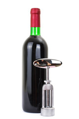 wine bottle isolated on a white background