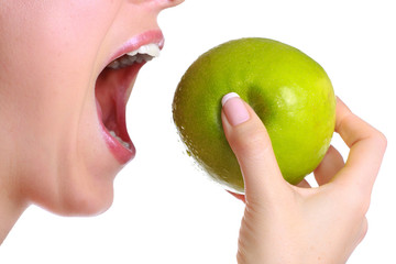 Biting an apple