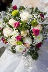 Bridal wedding flowers and brides bouquet