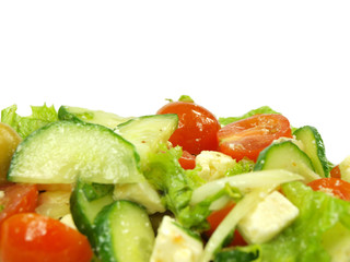 Fresh salad on white background