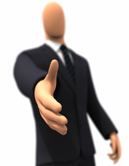 businessman, poign&eacute;e de main zoom