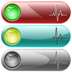 Cardiogram. Vector internet buttons.