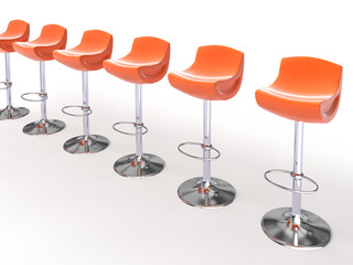 Stylish orange cafeteria chairs