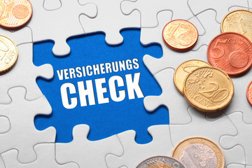 Versicherungscheck Puzzle Blau