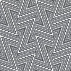 Crédence de cuisine en verre imprimé Zigzag Abstrait rayé en noir et blanc