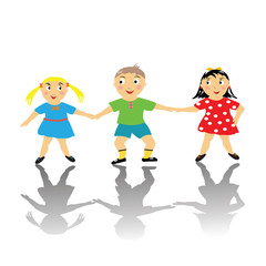 Stylized kids with shadows