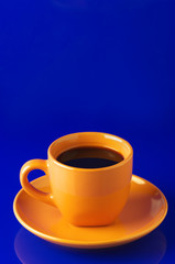 Yellow cup of coffee